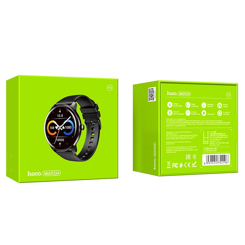 Đồng Hồ Smart Watch Hoco Y4 Theo Dõi Sức Khỏe Đo Nhịp Tim Huyết Áp Vận Động Thể Thao Chống Thấm Nước 100% | BigBuy360 - bigbuy360.vn