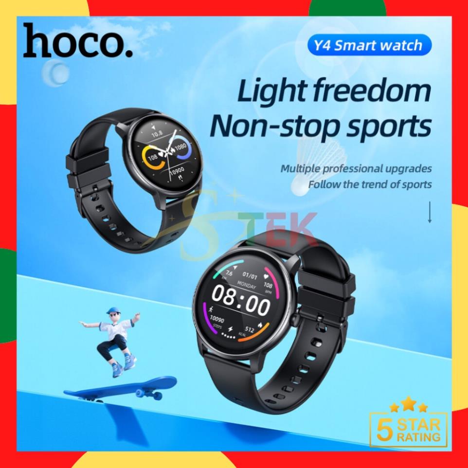 Đồng Hồ Smart Watch Hoco Y4 Theo Dõi Sức Khỏe Đo Nhịp Tim Huyết Áp Vận Động Thể Thao Chống Thấm Nước 100% | BigBuy360 - bigbuy360.vn