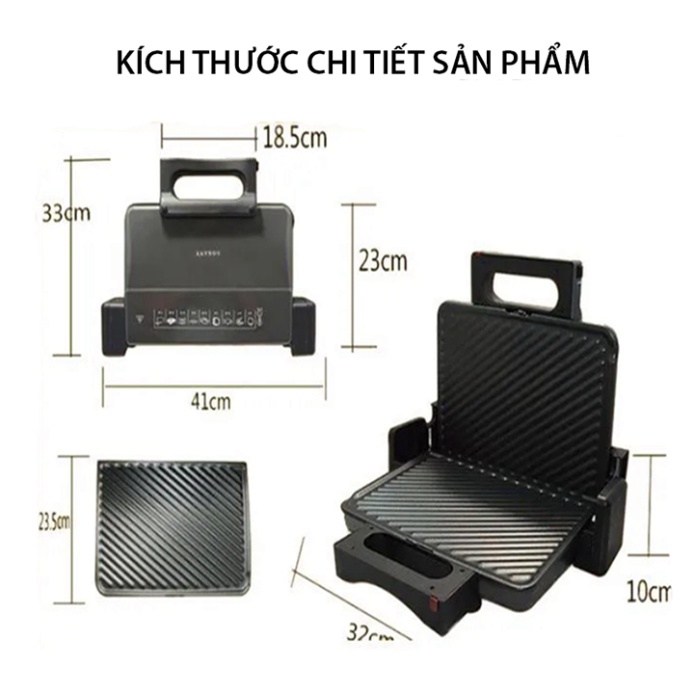 Máy Ép Bánh Mì, Nướng Thịt Chuyên Dụng SOKANY SK-855 2000W