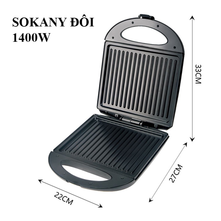 Máy Ép Bánh Mì, Nướng Thịt Chuyên Dụng SOKANY SK-855 2000W
