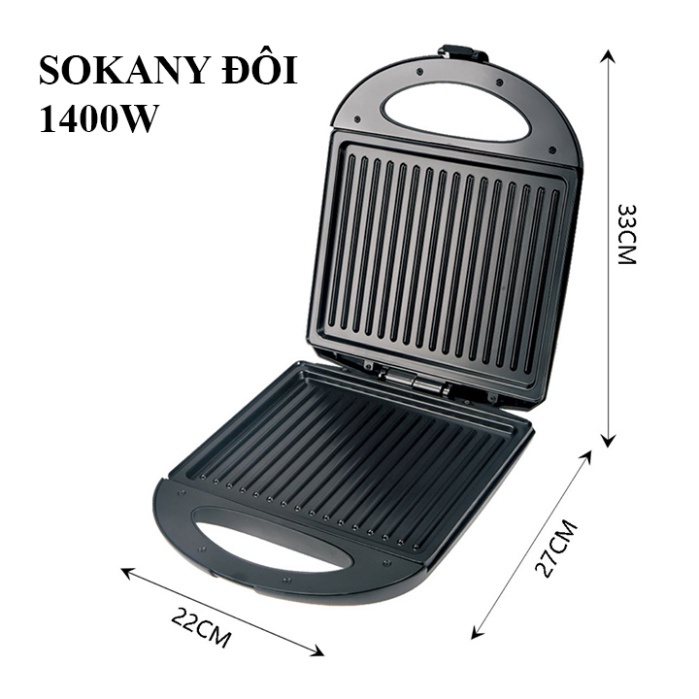 Máy Kẹp Nóng Bánh Mì, Ép Bánh Mì SOKANY SK-855 2000W