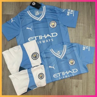 Áo bóng đá clb manchester city 2023/24 trẻ em, người lớn - vải thái chuẩn áo đấu manchester city 23/24 .