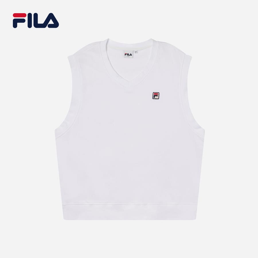 Áo đan ghi lê nữ Fila Heritage Regular - FW2VTF1026X-WHI