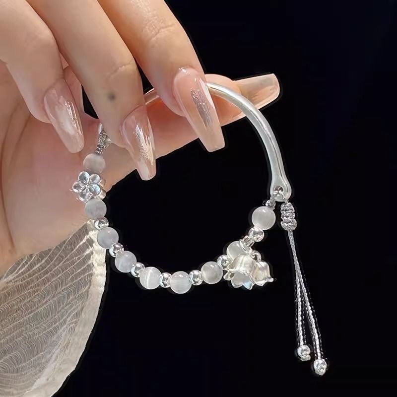 Vòng Đeo Tay Nửa Vòng Tay Bện Nửa Hình Hoa lily of the valley opal Cổ Điển Cho Nữ