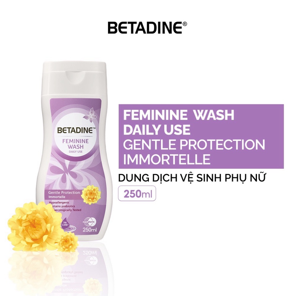 Dung Dịch Vệ Sinh Phụ Nữ Giảm Ngứa, Khí Hư, Mùi Hôi Từ Cúc Trường Sinh Betadine Gentle Protection Im