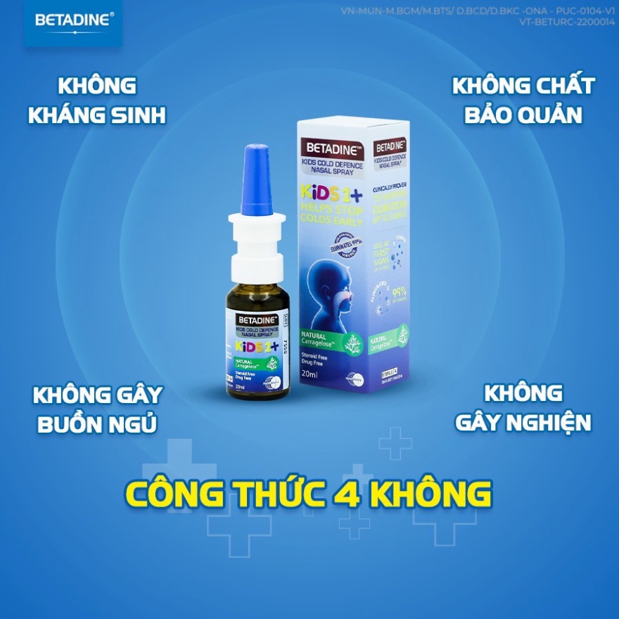[DATE 02/2026] Xịt Mũi Chống Cảm Lạnh Dành Cho Trẻ Em Betadine Kids Cold Defence Nasal Spray 20ml