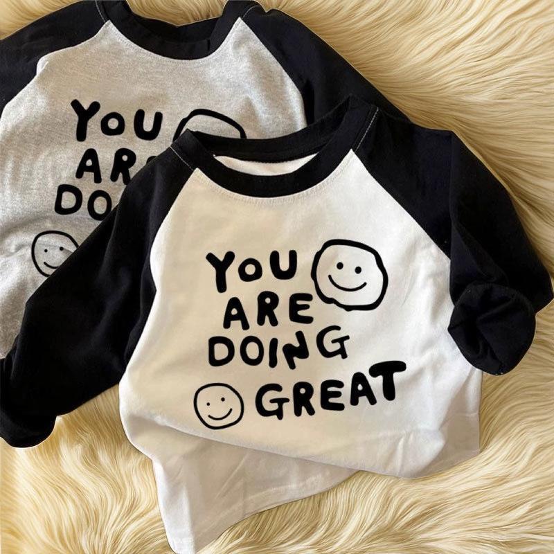 Áo Thun cotton Tay Dài In Họa Tiết Hoạt Hình Thời Trang Xuân Thu Cho Bé Trai Và Gái
