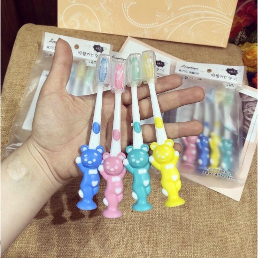 Set 4 Bàn Chải Đánh Răng Xuất Nhật Siêu Mềm Cho Bé