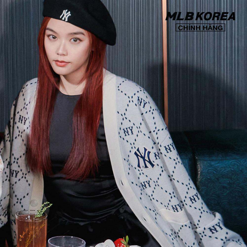 MLB - Áo khoác cardigan unisex cổ V tay dài Dia Monogram 3AKCM0134-50CRD