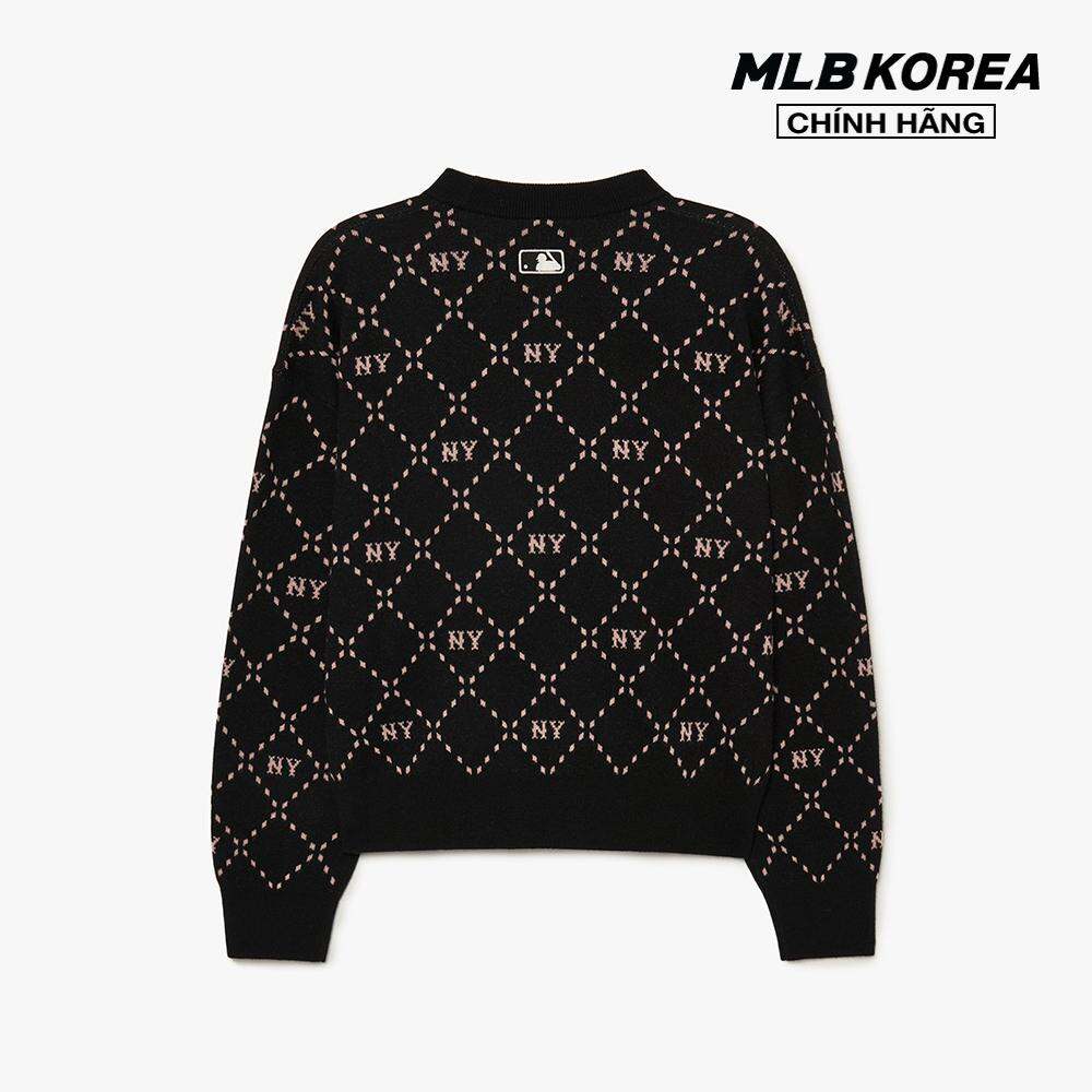 MLB - Áo sweater nữ cổ tròn tay dài Diamond Monogram 3FKPM0134-50BKS