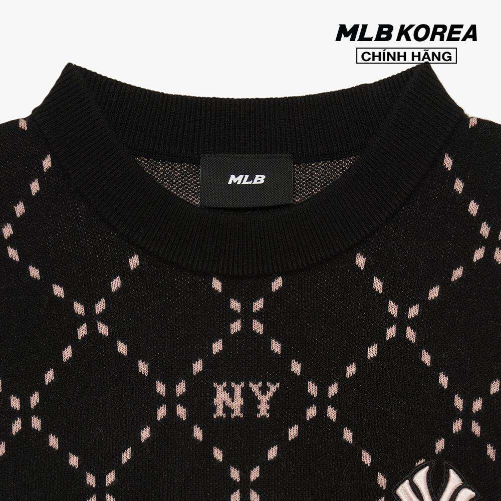 MLB - Áo sweater nữ cổ tròn tay dài Diamond Monogram 3FKPM0134-50BKS