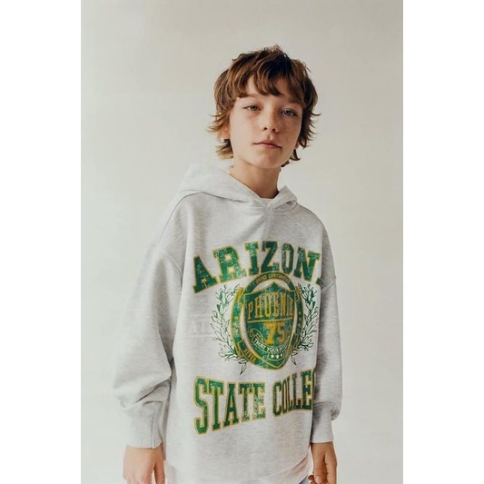 Áo hoodie H.M chất nỉ da cá mềm dành cho Bé trai size đại từ 6/8 đến 14/16