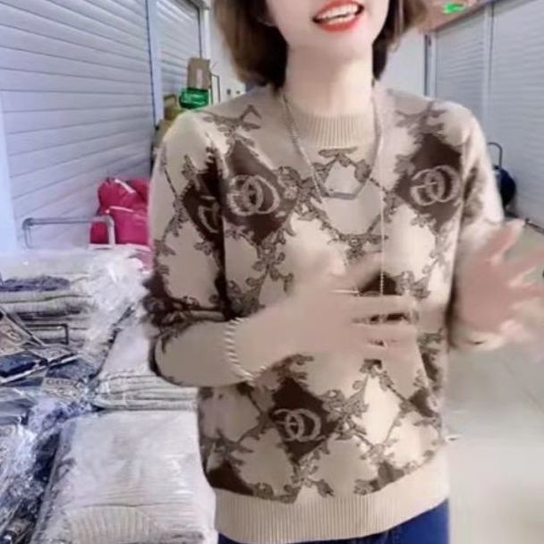 Áo Dệt Kim Dáng Rộng Thời Trang Mùa Xuân Hạng Nặng Cho Nữ w09.18