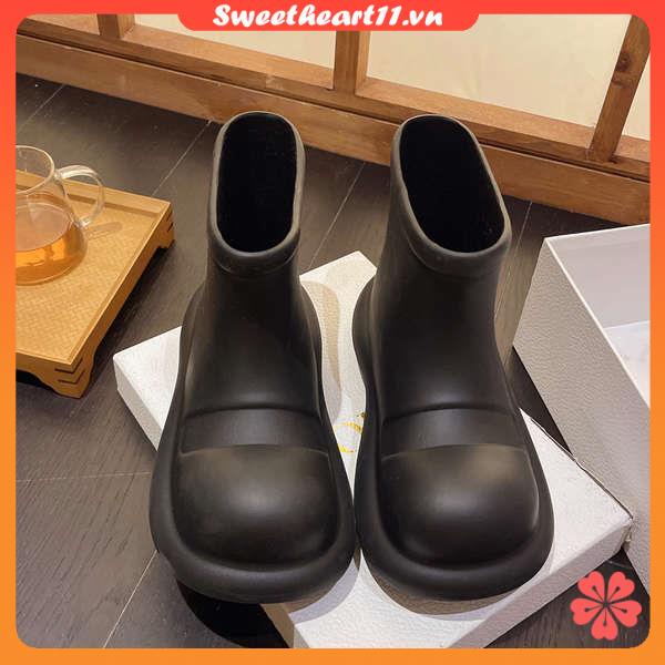 Giày Bốt Cổ Thấp Chống Trượt Không Thấm Nước Màu Sắc Ngọt Ngào