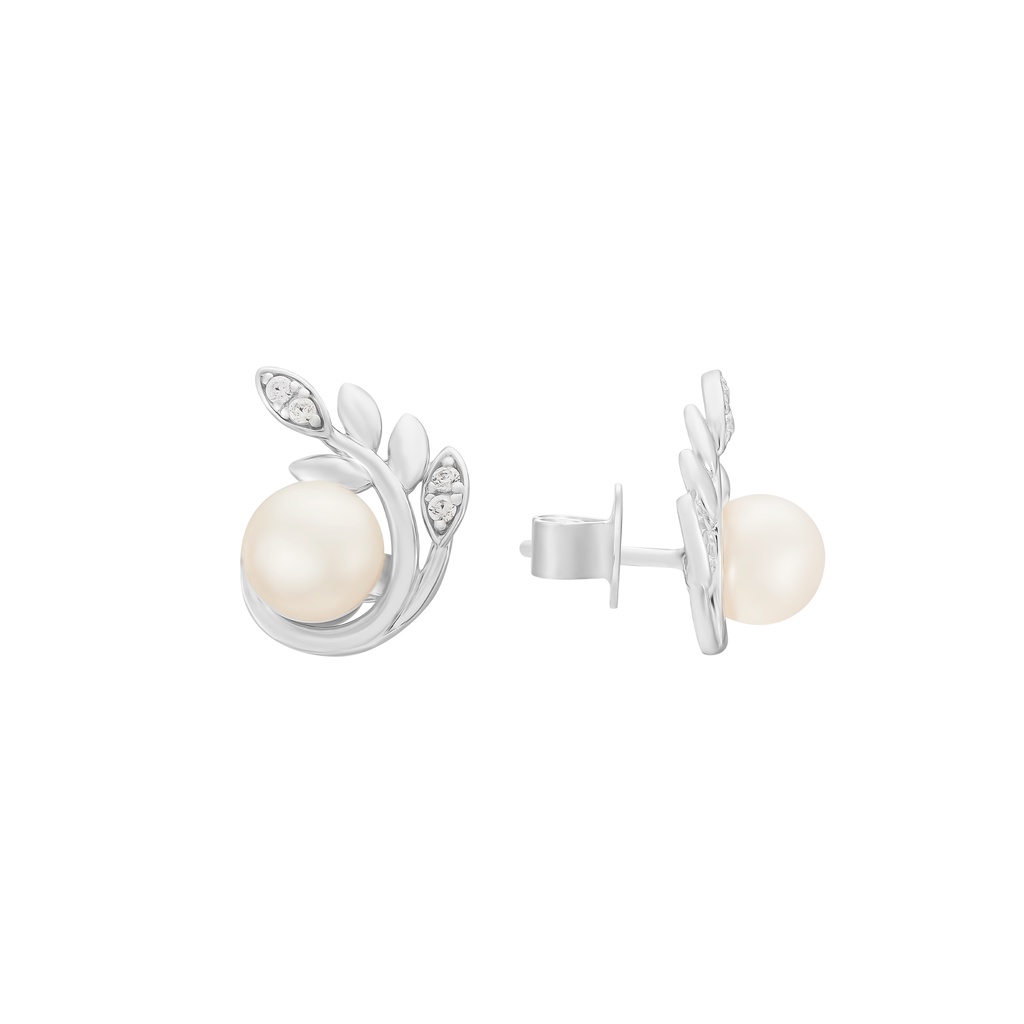 Bông tai Bạc Đính Freshwater Pearl PNJSilver PFXMW000011