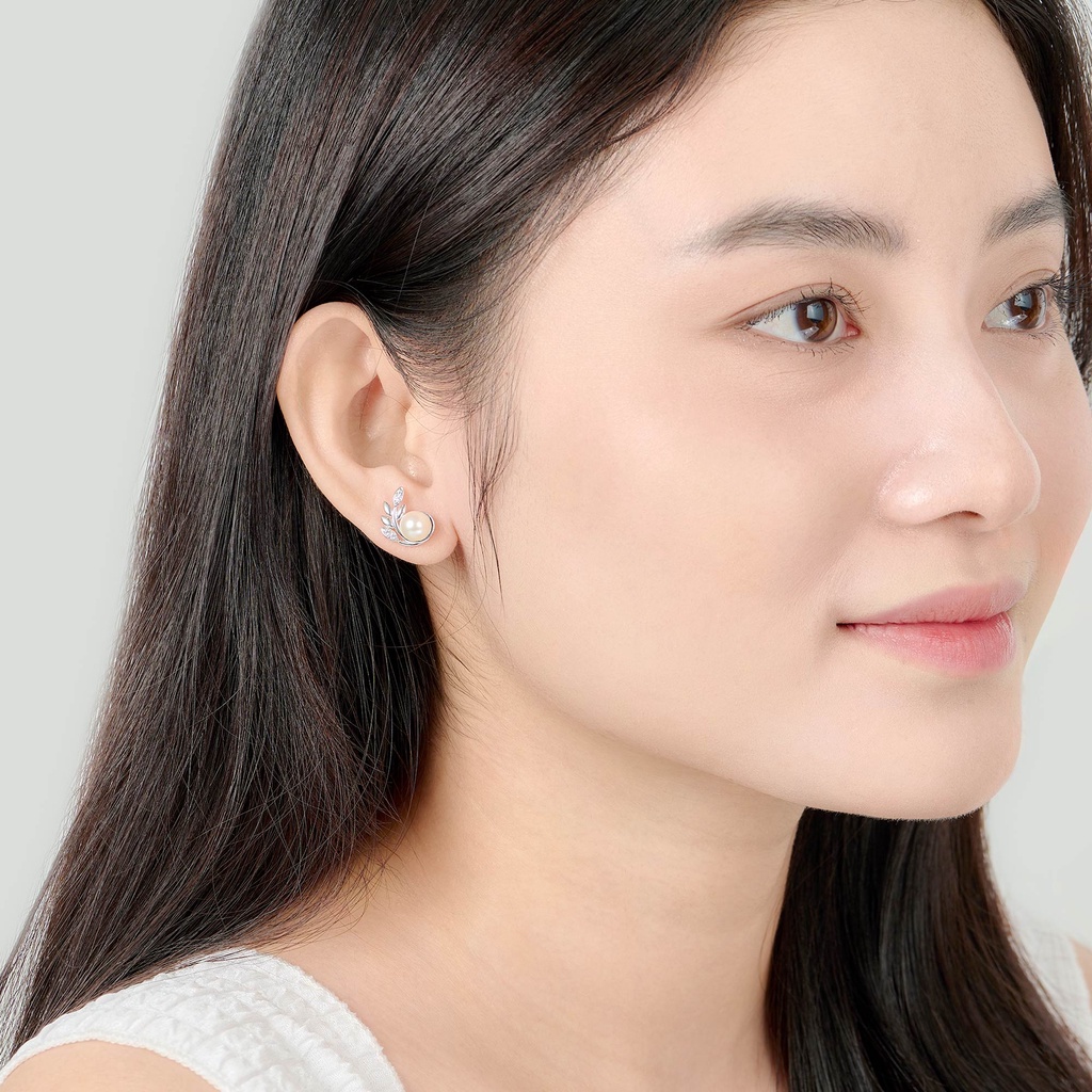 Bông tai Bạc Đính Freshwater Pearl PNJSilver PFXMW000011