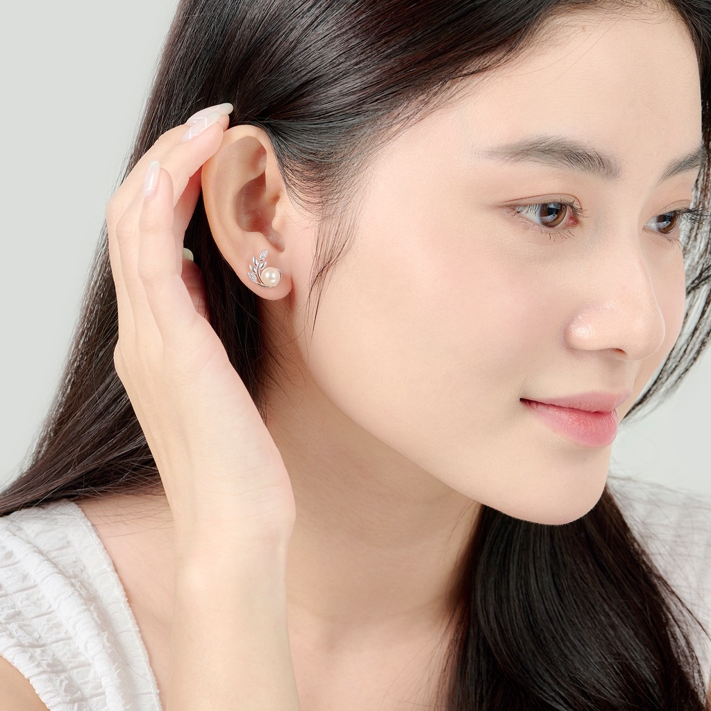 Bông tai Bạc Đính Freshwater Pearl PNJSilver PFXMW000011