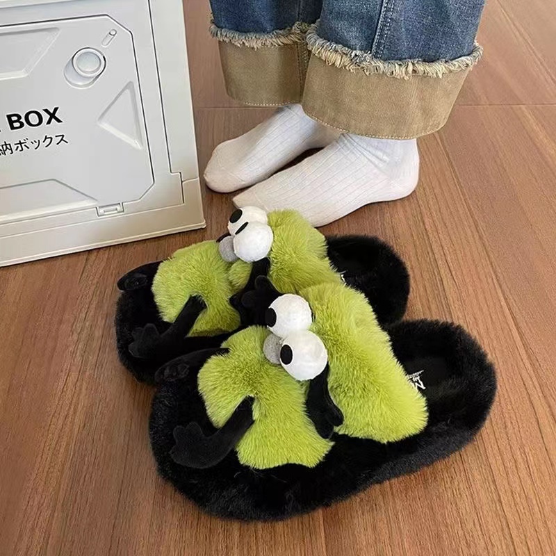 Dép Lông Xù Đế Dày Thời Trang Hè Thu 2023 Phong Cách Mới Cho Nữ