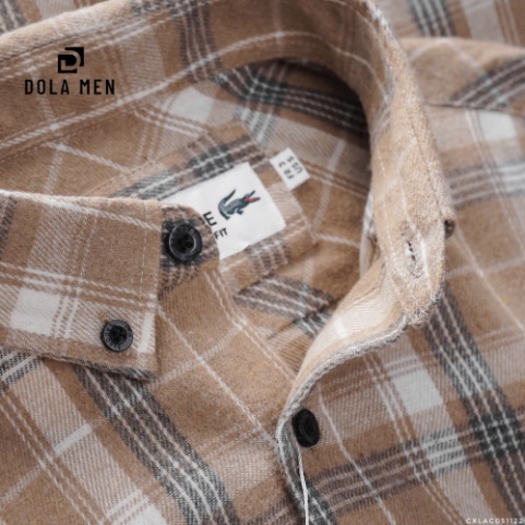 Áo sơ mi Nam dài tay Flannel Vải Dạ LACOSTE êm mềm Form Slim Fit Tôn Dáng Hàng Xịn đúng hãng Có Big size Cao Cấp Dolamen