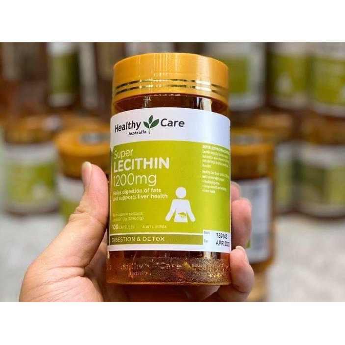 Viên uống tinh chất mầm đậu nành Healthy Care Super Lecithin 1200mg Úc đẹp da, cân bằng nội tiết hàng chuẩn