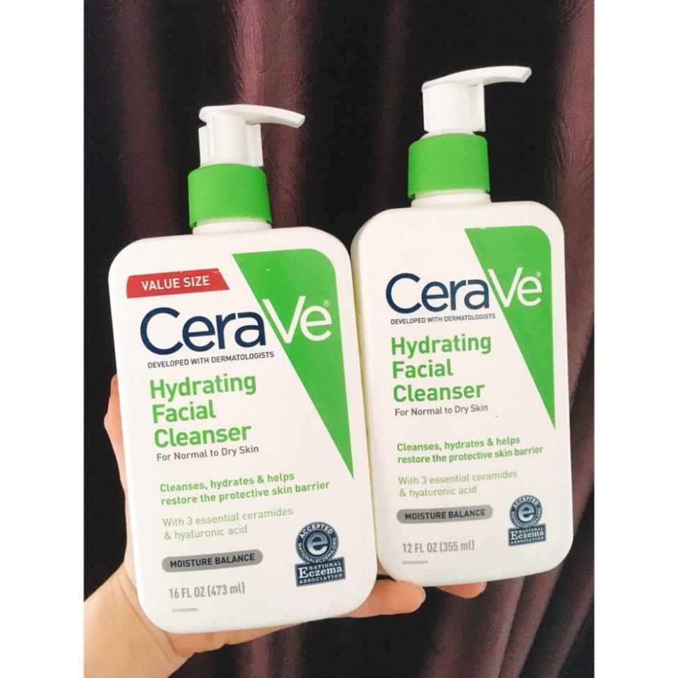 Sữa rửa mặt Cerave Foaming Cleanser, Hydrating Cleanser, SA Cleanser Dung tích 236ML