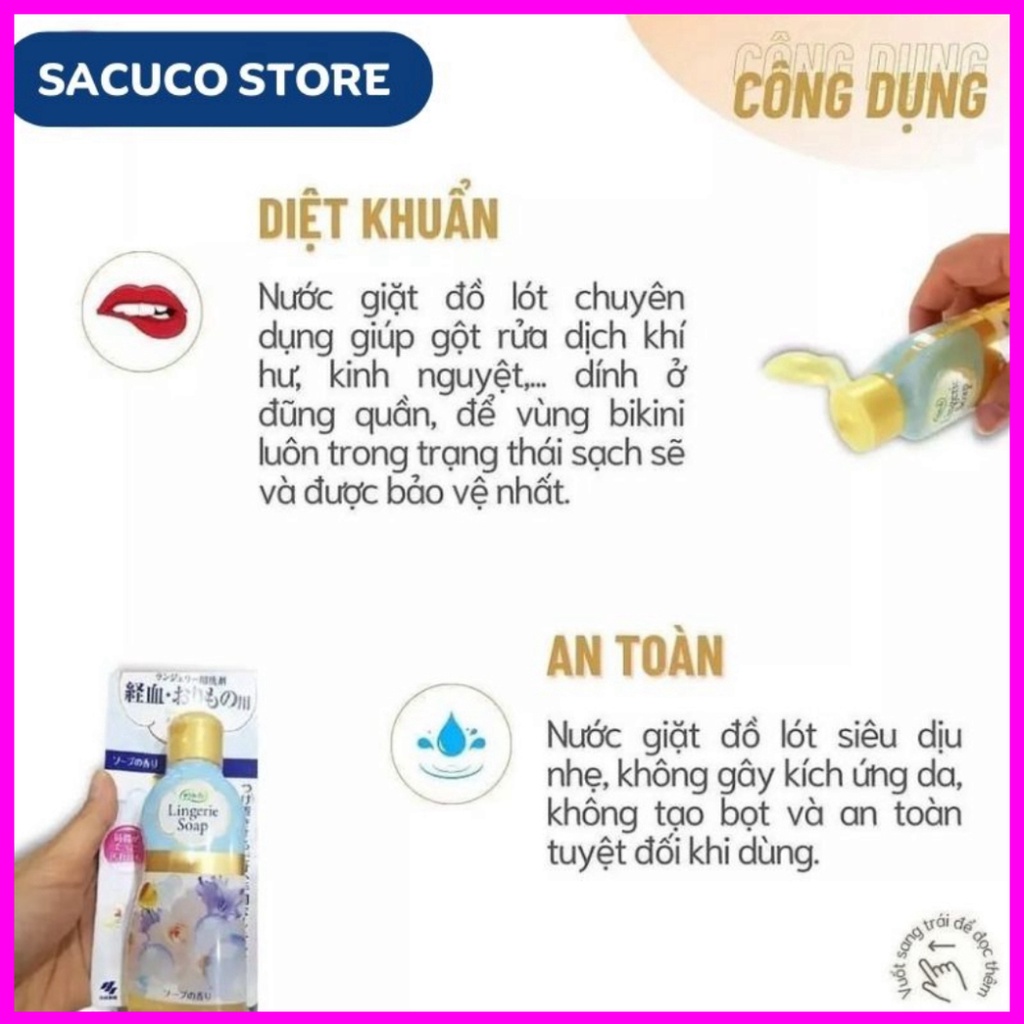 ⚠️FREESHIP⚠️ Nước giặt đồ lót Lingerie Soap Nhật Bản 120ml