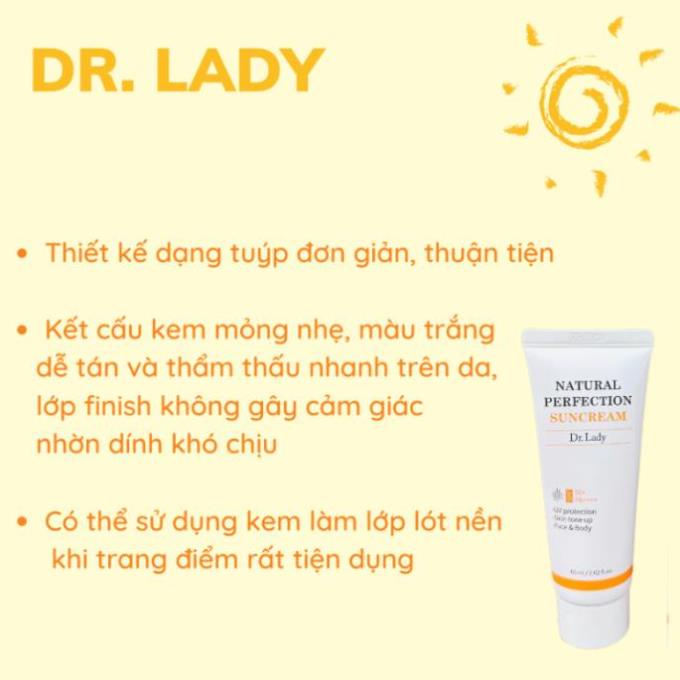 Kem chống nắng Dr.Lady Suncream SPF 50 + PA ++++  60ml - Dưỡng trắng da - Chống lão hóa
