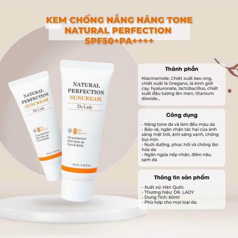 Kem chống nắng Dr.Lady Suncream SPF 50 + PA ++++  60ml - Dưỡng trắng da - Chống lão hóa