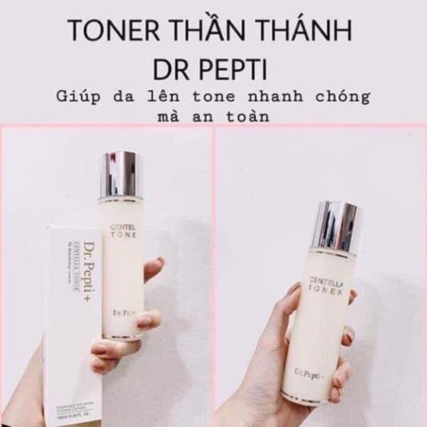 Nước Hoa Hồng Toner Dr.Pepti Centella Giúp Se Khít Lỗ Chân Lông, Dưỡng Da Căng Bóng Chai 180ml