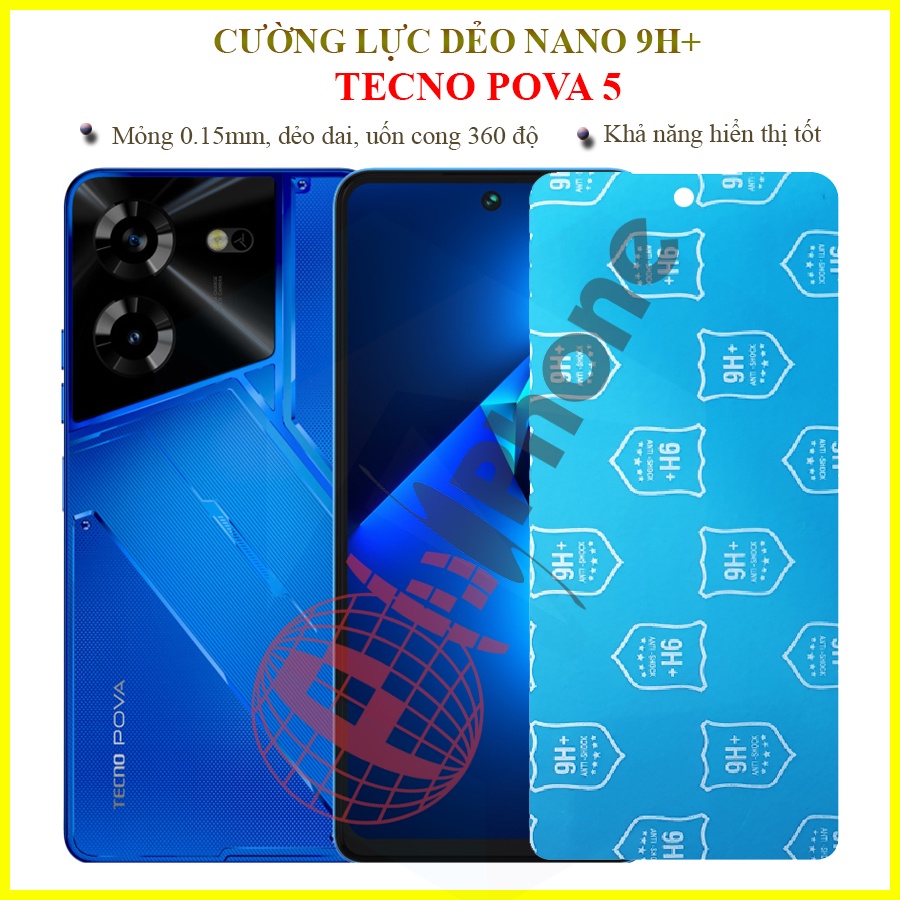 Dán cường lực dẻo nano cho Tecno Pova 5