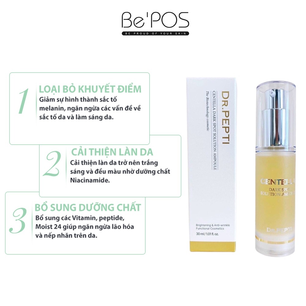 Tinh chất dưỡng trắng căng bóng DR.PEPTI Centella Dark Spot Solution Ampoule Size 30ml