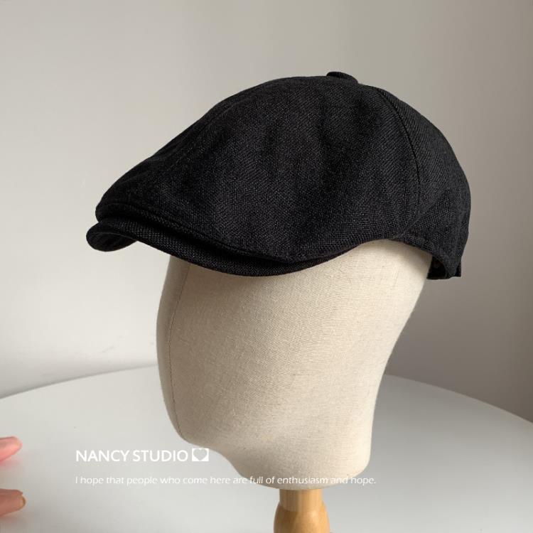 Mũ beret cotton linen thoáng khí phong cách Hàn Quốc thời trang mùa hè cho nam và nữ