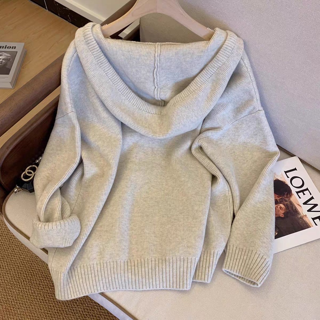 Áo Khoác cardigan Có Khóa Kéo Thêu Hình Thỏ Mới Cho Nữ