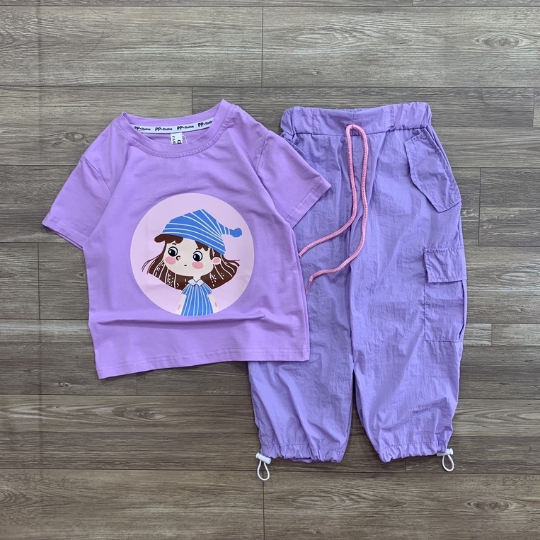 Set bộ sao chổi kèm QUẦN GIÓ cho bé gái size 10-35kg