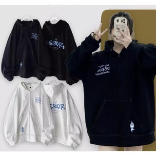 Áo khoắc nỉ form rộng nam nữ form rộng mũ 2 lớp unisex deror