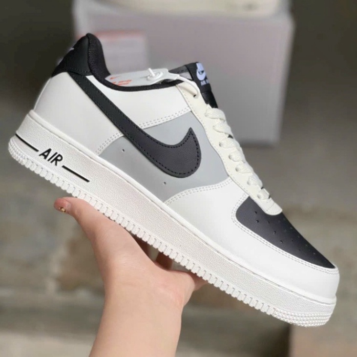 Giày_Nike Air Force 1 Mũi Đen, Giày AF1 Cream And Black Đế Air Bản Chuẩn S.C, Đủ Size Nam Nữ Full Box Bill