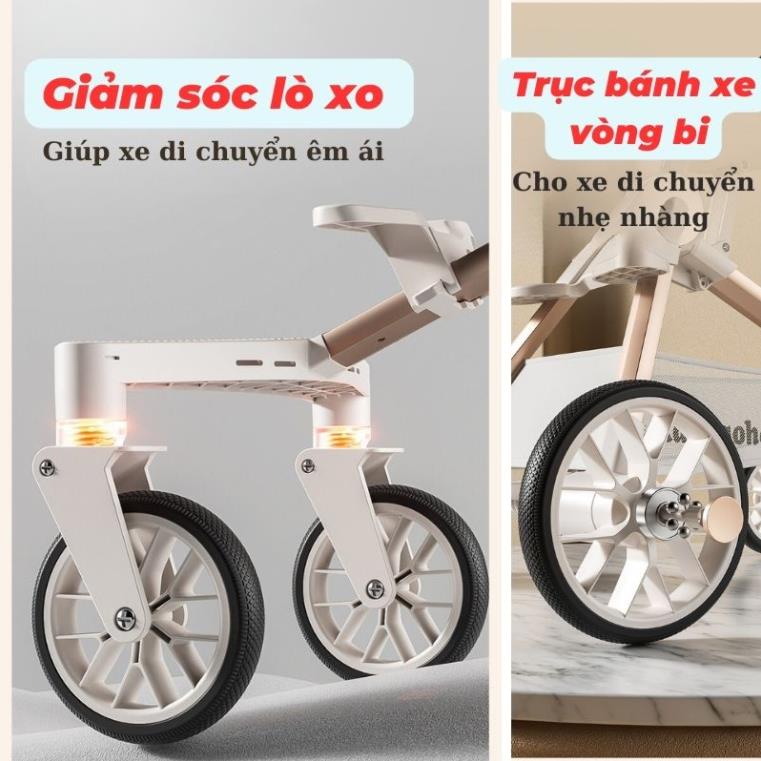 Xe Đẩy Cho Bé Cao Cấp, Chức Năng Xoay 2 Chiều, Ngả 3 Tư Thế, Gấp Gọn Dễ Dàng - KIDSMALL