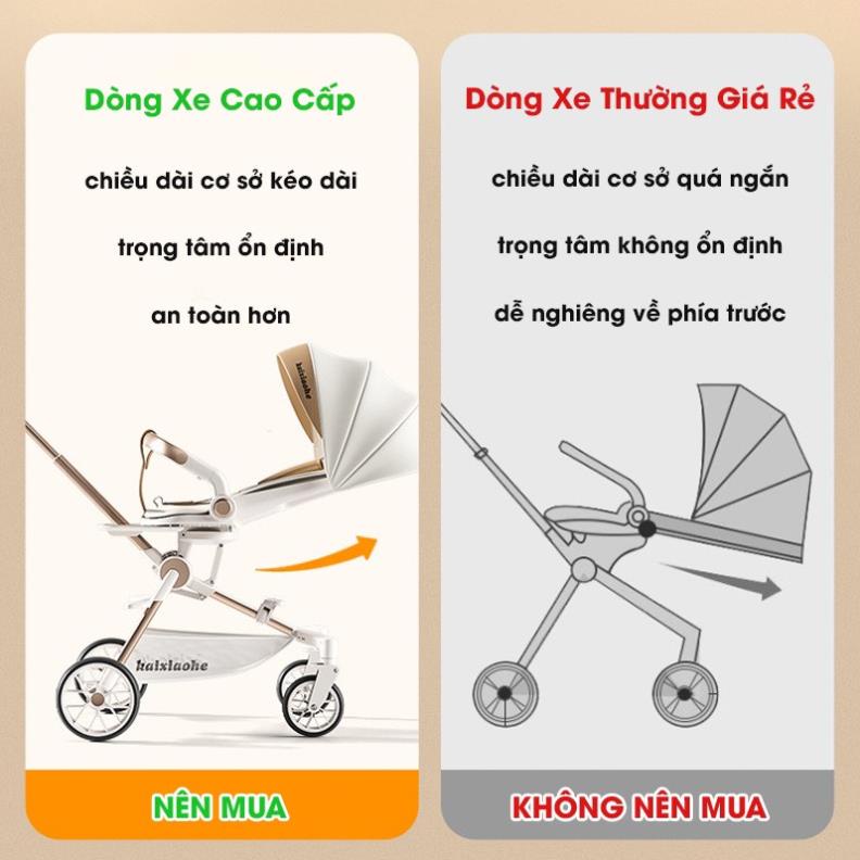 Xe Đẩy Cho Bé Gấp Gọn, Khung Hợp Kim Nhôm Cao Cấp, Tặng Bàn Ăn Dặm Thông Minh Cho Bé Sơ Sinh Đến 4 Tuổi - KIDSMALL