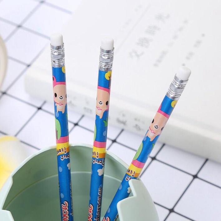 Bút chì  kèm tẩy hoạt hình dễ thương cho bé giá siêu rẻ
