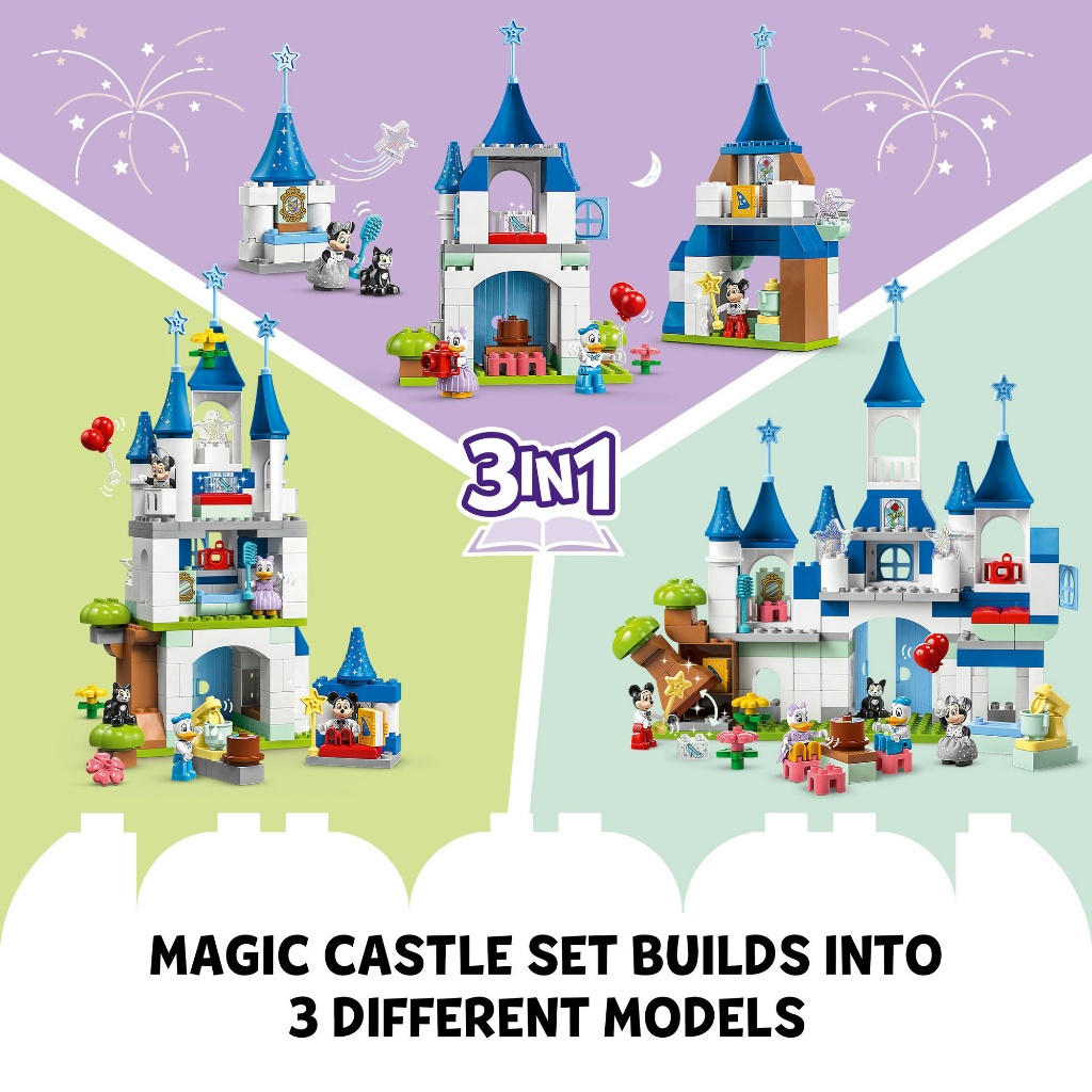 [Mã LIFEMC06DBAU giảm 50k đơn 350k] LEGO Duplo Disney 10998 Đồ chơi lắp ráp Lâu đài Disney Ma thuật 3 trong 1 (160 chi t