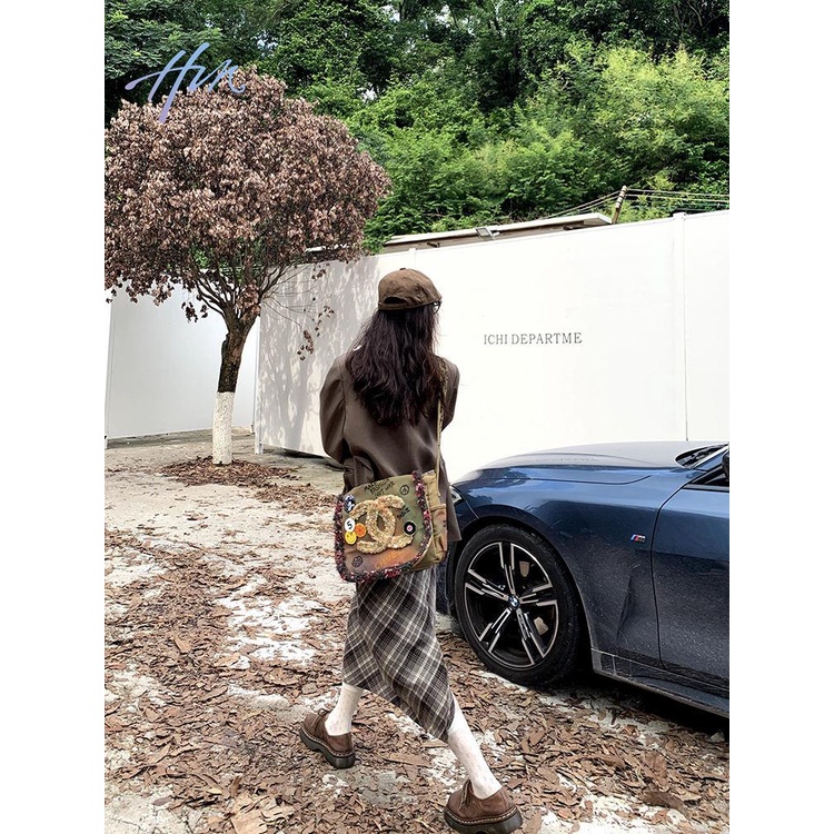 Chân Váy Len Dài Lưng Cao Xẻ Tà Thời Trang Thu Đông Cho Nữ