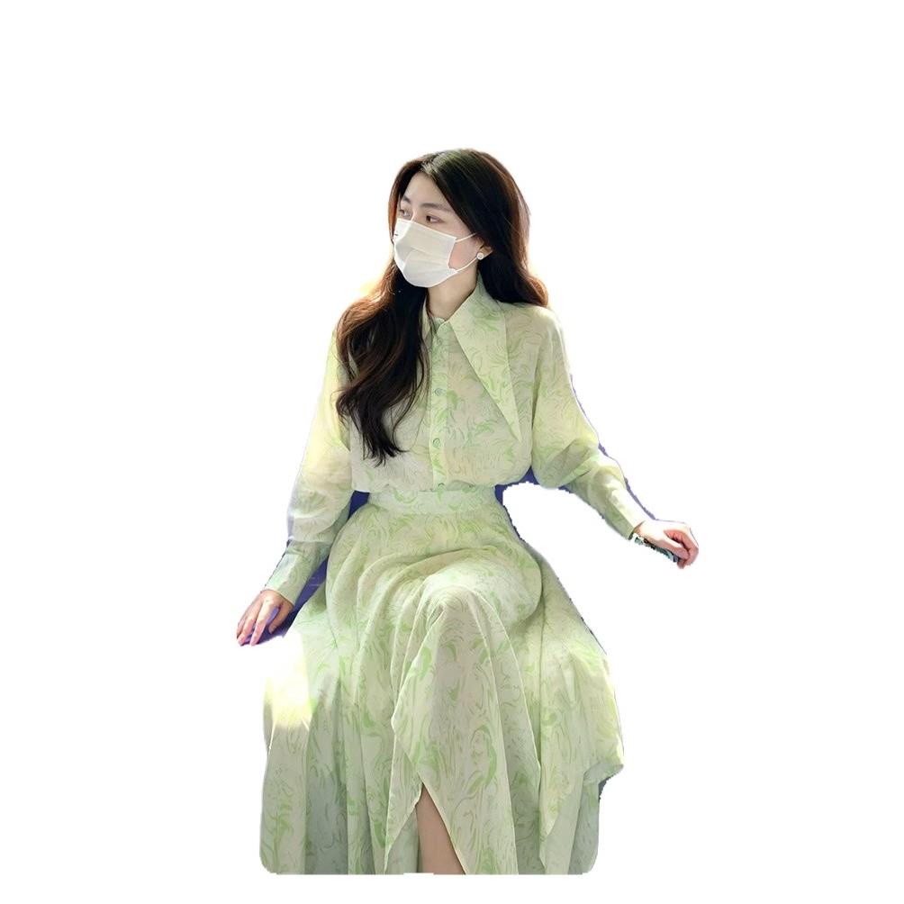 Bộ Đầm Hai Mảnh Mùa Thu 2023 In Họa Tiết Hoa Lá Phong Cách mori Siêu Nhẹ Phong Cách Mới Cho Nữ