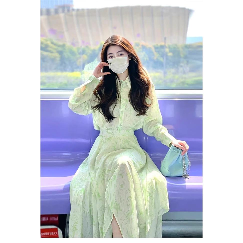 Bộ Đầm Hai Mảnh Mùa Thu 2023 In Họa Tiết Hoa Lá Phong Cách mori Siêu Nhẹ Phong Cách Mới Cho Nữ