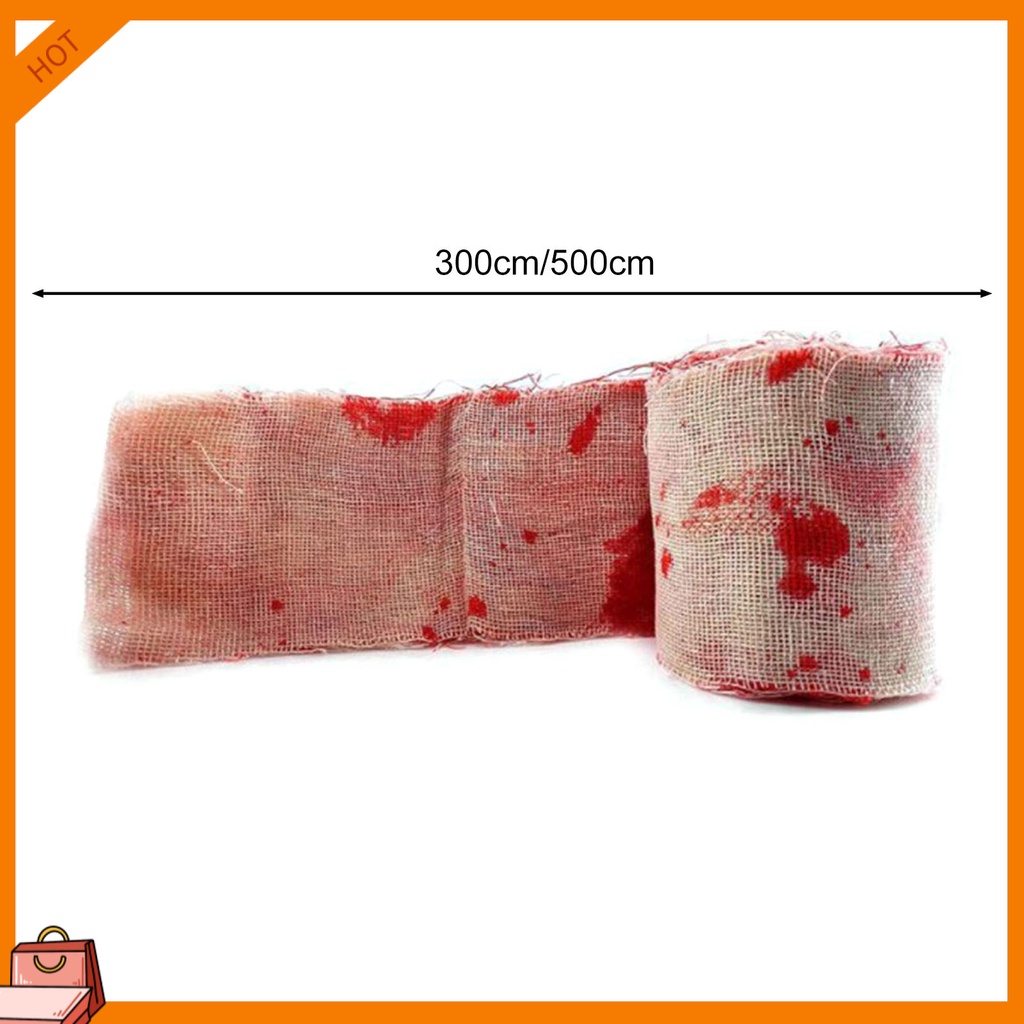 Dây Đai Cảnh Báo Bí Mật Trang Trí halloween Bằng Vải Gạc Dính Máu Nhân Tạo