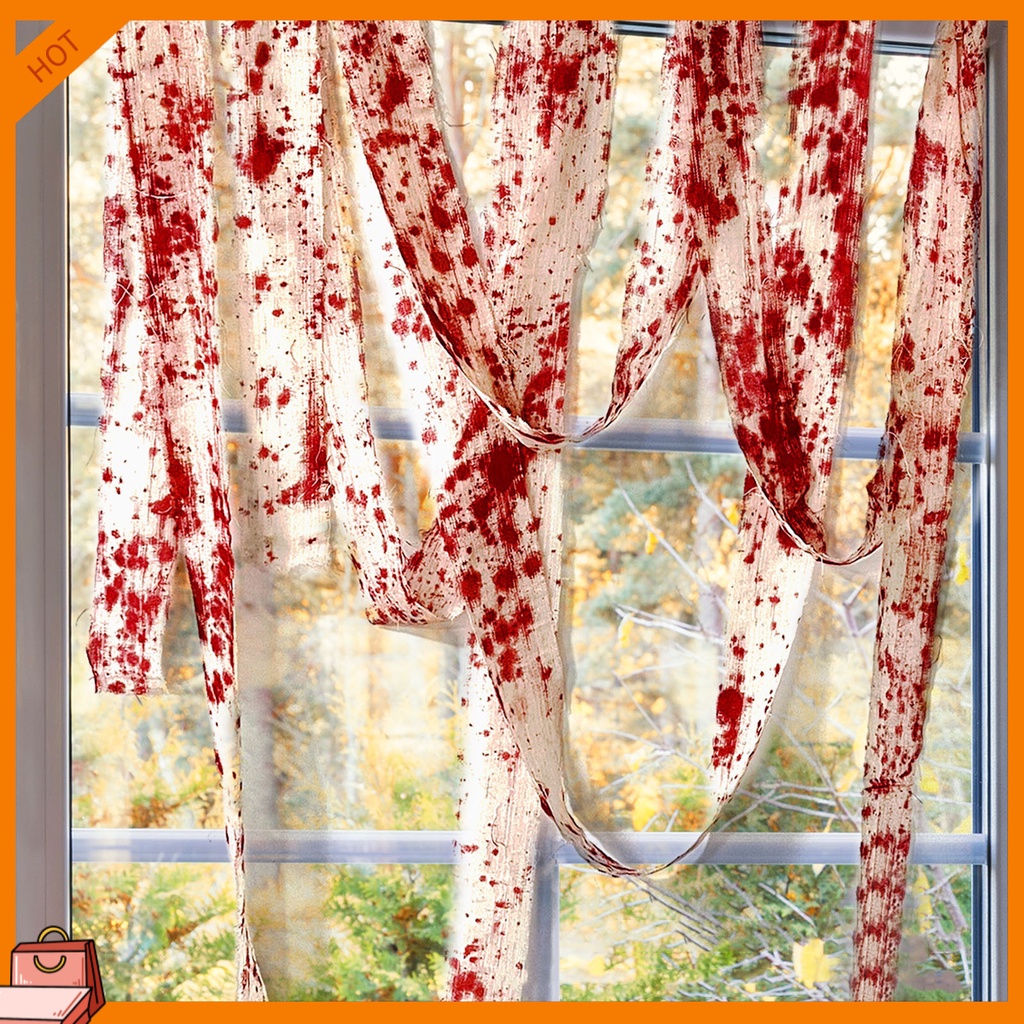 Dây Đai Cảnh Báo Bí Mật Trang Trí halloween Bằng Vải Gạc Dính Máu Nhân Tạo