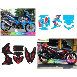 Tem xe exciter, Tem rời trang trí xe cao cấp, decal dán xe Exciter nhiều màu decor xe máy