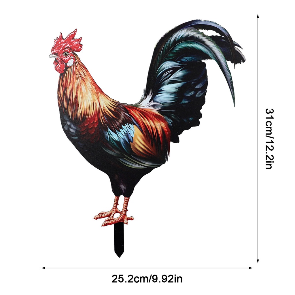 Mô Hình Chú Gà Nghệ Thuật Bằng Sắt Trang Trí Sân Vườn