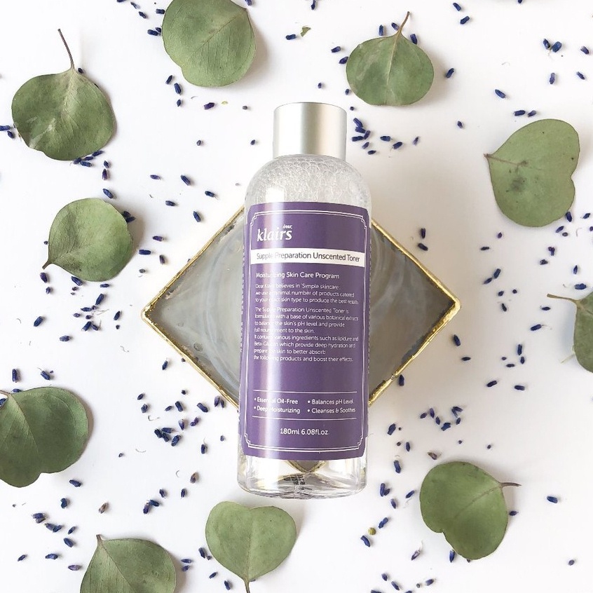 Nước Hoa Hồng Không Mùi Dưỡng Ẩm Da Và Làm Mềm Da Dear Klairs Supple Preparation Unscented Toner 180ml