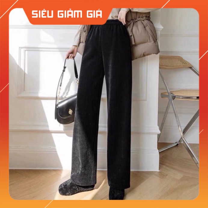 Quần ống rộng nhung tăm cạp chun loại 1