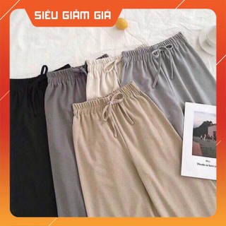Quần ống rộng len tăm dáng xuông chất mát lạnh